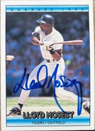 Lloyd Moseby Signed 1992 Donruss Baseball Card - Detroit Tigers