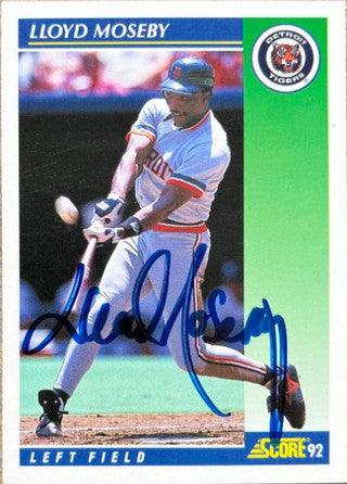 Lloyd Moseby Signed 1992 Score Baseball Card - Detroit Tigers - PastPros