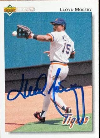 Lloyd Moseby Signed 1992 Upper Deck Baseball Card - Detroit Tigers