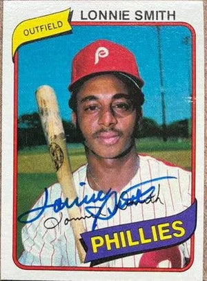 Lonnie Smith Signed 1980 Topps Burger King Baseball Card - Philadelphia Phillies