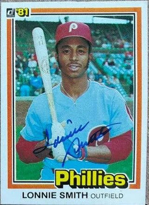 Lonnie Smith Signed 1981 Donruss Baseball Card - Philadelphia Phillies