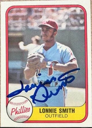 Lonnie Smith Signed 1981 Fleer Baseball Card - Philadelphia Phillies