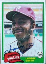 Lonnie Smith Signed 1981 Topps Baseball Card - Philadelphia Phillies