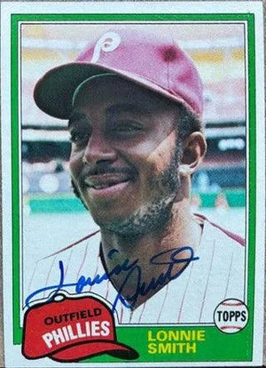 Lonnie Smith Signed 1981 Topps Baseball Card - Philadelphia Phillies
