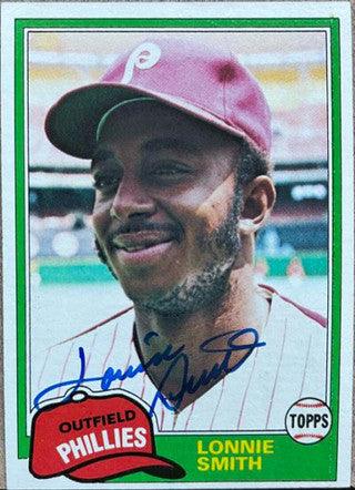 Lonnie Smith Signed 1981 Topps Baseball Card - Philadelphia Phillies - PastPros