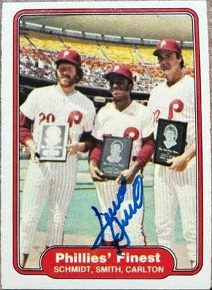 Lonnie Smith Signed 1982 Fleer Phillies Finest Baseball Card - Philadelphia Phillies