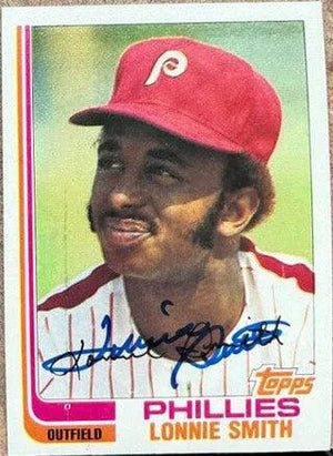 Lonnie Smith Signed 1982 Topps Baseball Card - Philadelphia Phillies