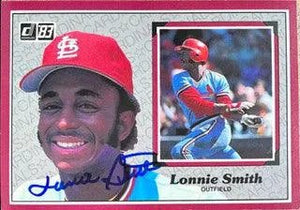 Lonnie Smith Signed 1983 Donruss Action All-Stars Baseball Card - St Louis Cardinals
