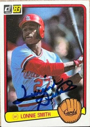 Lonnie Smith Signed 1983 Donruss Baseball Card - St Louis Cardinals
