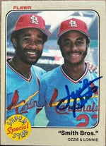 Lonnie Smith Signed 1983 Fleer 'Smith Bros' Baseball Card - St Louis Cardinals