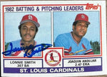 Lonnie Smith Signed 1983 Topps Leaders Baseball Card - St Louis Cardinals