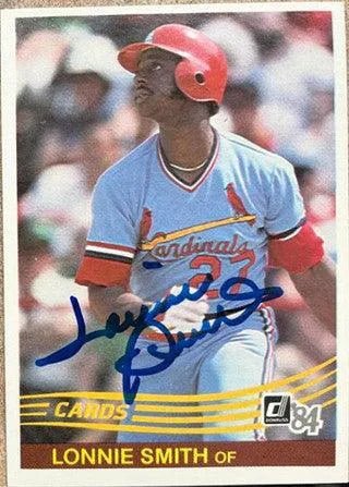Lonnie Smith Signed 1984 Donruss Baseball Card - St Louis Cardinals
