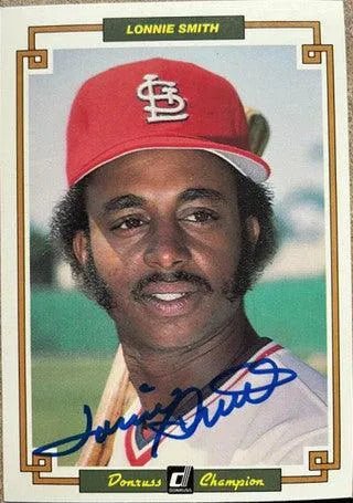 Lonnie Smith Signed 1984 Donruss Champions Baseball Card - St Louis Cardinals