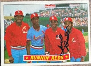 Lonnie Smith Signed 1984 Donruss Runnin' Reds Baseball Card - St Louis Cardinals