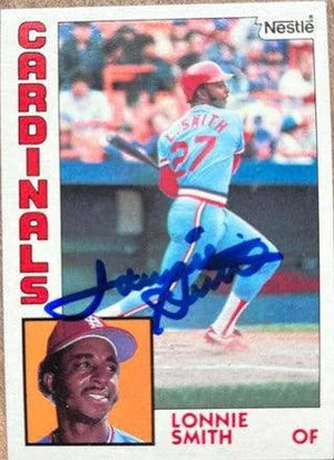 Lonnie Smith Signed 1984 Nestle Baseball Card - St Louis Cardinals