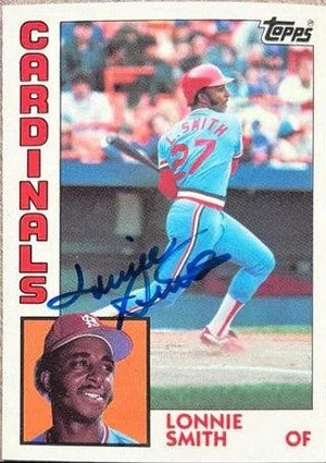 Lonnie Smith Signed 1984 Topps Tiffany Baseball Card - St Louis Cardinals