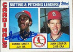 Lonnie Smith Signed 1984 Topps Tiffany Leaders Baseball Card - St Louis Cardinals