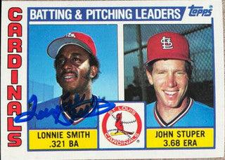 Lonnie Smith Signed 1984 Topps Tiffany Leaders Baseball Card - St Louis Cardinals - PastPros