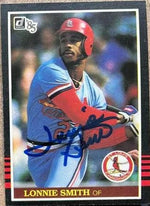 Lonnie Smith Signed 1985 Donruss Baseball Card - St Louis Cardinals