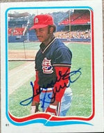 Lonnie Smith Signed 1985 Fleer Star Stickers Baseball Card - St Louis Cardinals