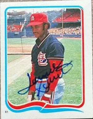 Lonnie Smith Signed 1985 Fleer Star Stickers Baseball Card - St Louis Cardinals