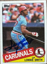 Lonnie Smith Signed 1985 Topps Baseball Card - St Louis Cardinals
