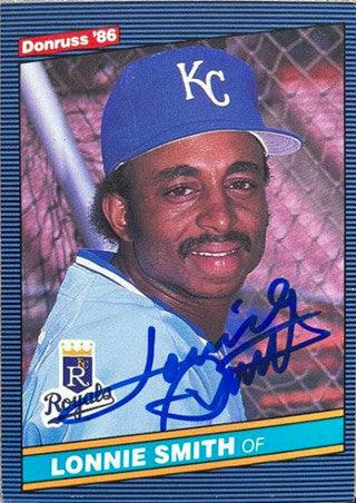 Lonnie Smith Signed 1986 Donruss Baseball Card - Kansas City Royals - PastPros