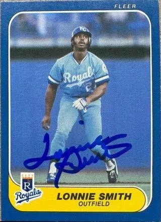 Lonnie Smith Signed 1986 Fleer Baseball Card - Kansas City Royals