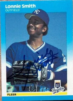 Lonnie Smith Signed 1987 Fleer Baseball Card - Kansas City Royals