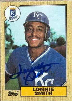 Lonnie Smith Signed 1987 Topps Tiffany Baseball Card - Kansas City Royals