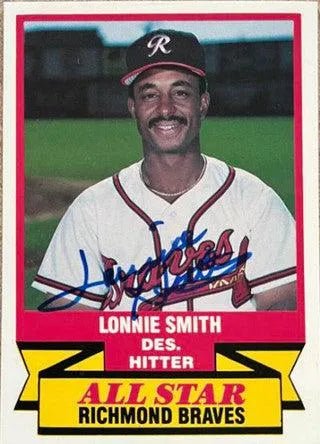 Lonnie Smith Signed 1988 CMC AAA All-Stars Baseball Card - Richmond Braves