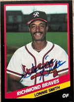 Lonnie Smith Signed 1988 CMC Baseball Card - Richmond Braves