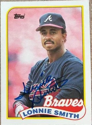 Lonnie Smith Signed 1989 Topps Traded Baseball Card - Atlanta Braves