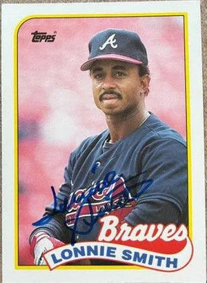 Lonnie Smith Signed 1989 Topps Traded Baseball Card - Atlanta Braves