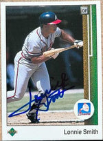 Lonnie Smith Signed 1989 Upper Deck Baseball Card - Atlanta Braves - PastPros