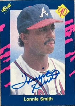 Lonnie Smith Signed 1990 Classic Blue Baseball Card - Atlanta Braves
