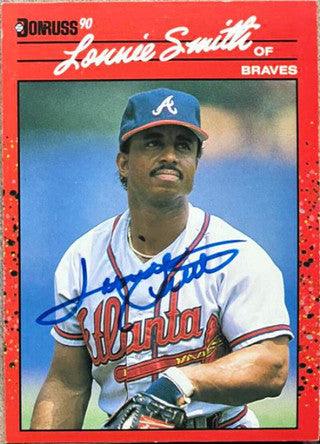 Lonnie Smith Signed 1990 Donruss Baseball Card - Atlanta Braves - PastPros