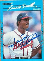 Lonnie Smith Signed 1990 Donruss Best of the NL Baseball Card - Atlanta Braves