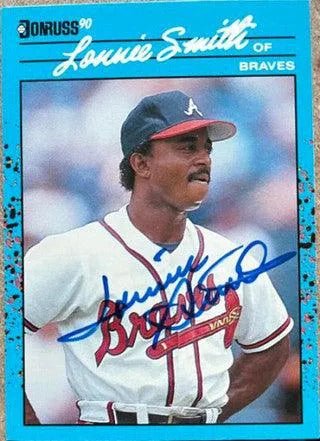 Lonnie Smith Signed 1990 Donruss Best of the NL Baseball Card - Atlanta Braves