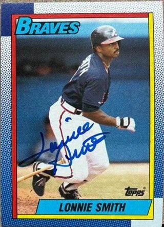 Lonnie Smith Signed 1990 Topps Baseball Card - Atlanta Braves