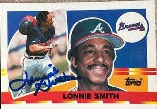 Lonnie Smith Signed 1990 Topps Big Baseball Card - Atlanta Braves