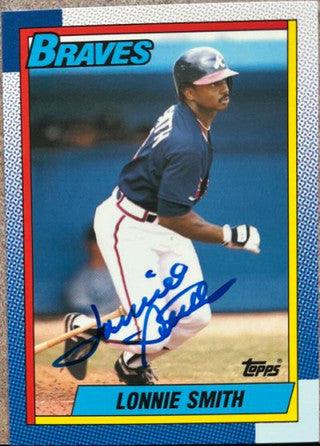 Lonnie Smith Signed 1990 Topps Tiffany Baseball Card - Atlanta Braves - PastPros