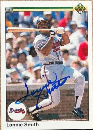 Lonnie Smith Signed 1990 Upper Deck Baseball Card - Atlanta Braves
