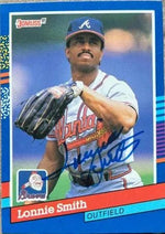 Lonnie Smith Signed 1991 Donruss Baseball Card - Atlanta Braves