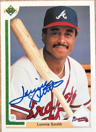 Lonnie Smith Signed 1991 Upper Deck Baseball Card - Atlanta Braves - PastPros