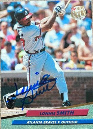 Lonnie Smith Signed 1992 Fleer Ultra Baseball Card - Atlanta Braves - PastPros