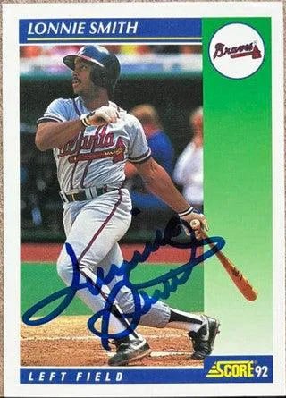 Lonnie Smith Signed 1992 Score Baseball Card - Atlanta Braves
