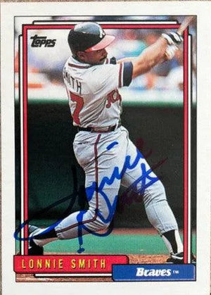 Lonnie Smith Signed 1992 Topps Baseball Card - Atlanta Braves - PastPros