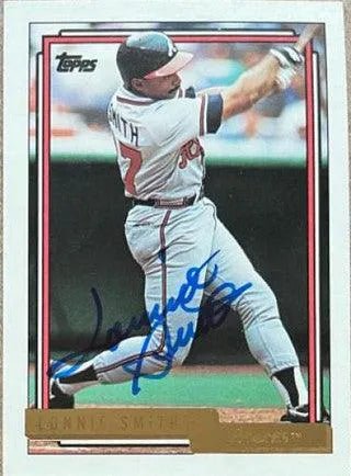 Lonnie Smith Signed 1992 Topps Gold Baseball Card - Atlanta Braves
