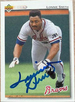 Lonnie Smith Signed 1992 Upper Deck Baseball Card - Atlanta Braves - PastPros